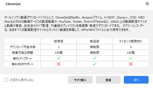CleverGet 動画ダウンロード
